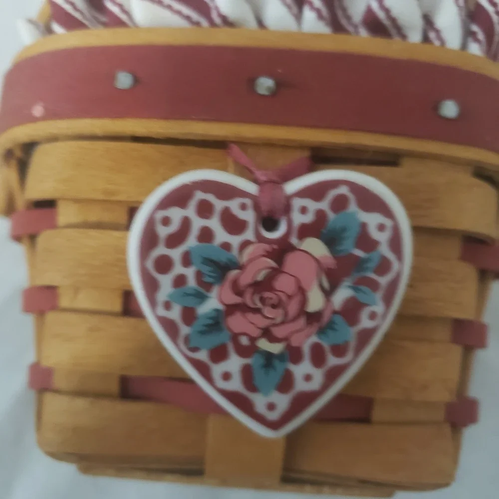 VTG 1995 Longaberger Sweetheart Sweet Sentiments Basket Combo Valentines Day